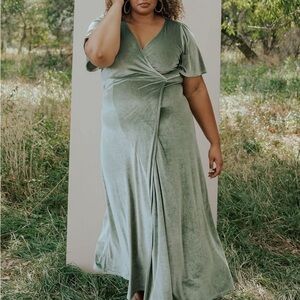Baltic Born Sage Velvet Maxi Dress
